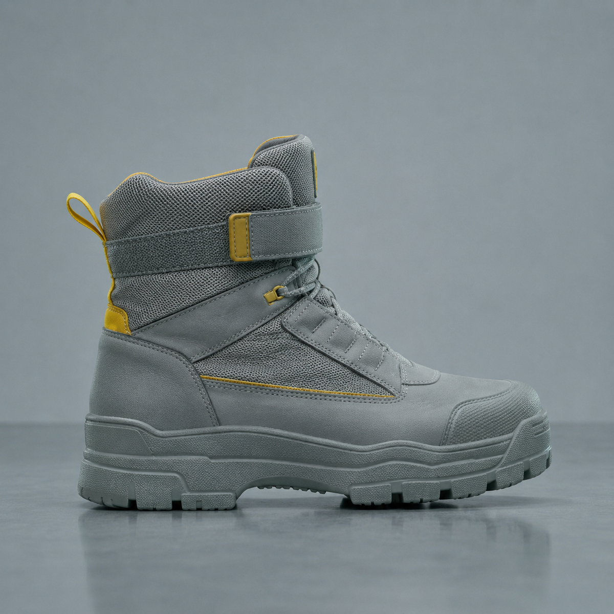 Botas técnicas grises con detalles amarillos-3